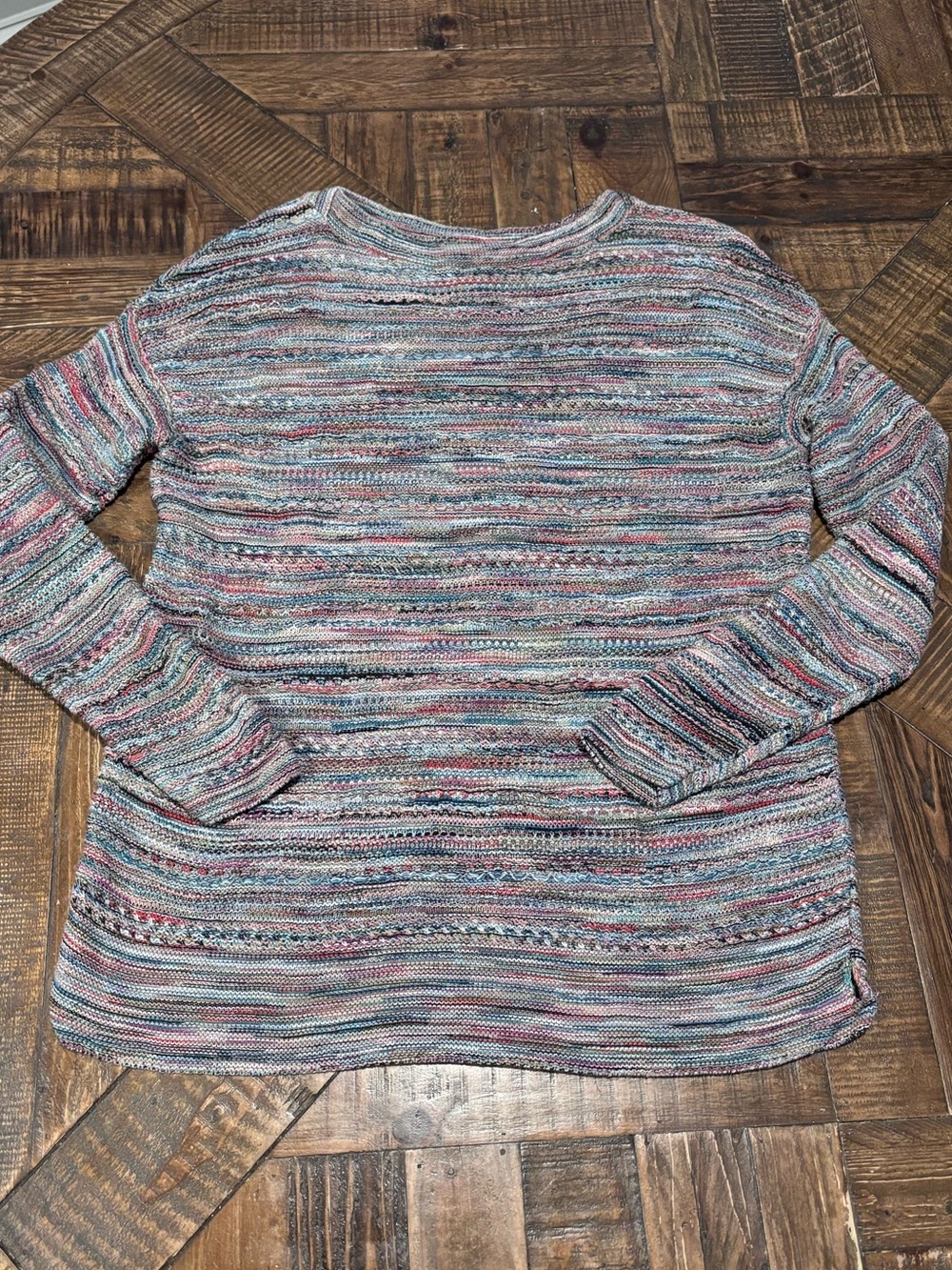 J. Jill Multicolor Striped Crewneck Sweater - Blue, Pink, Cream size small